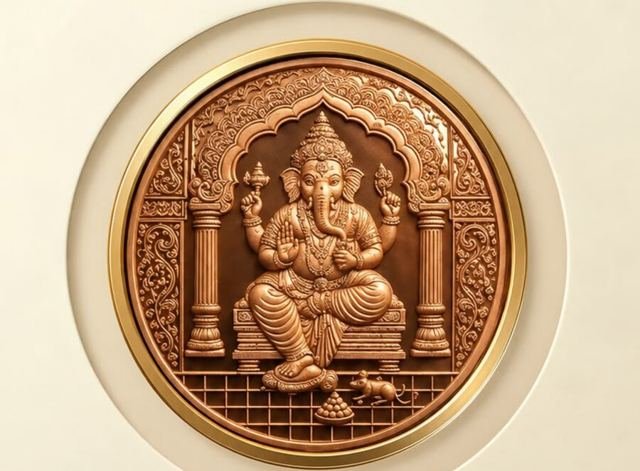 Shree Ganesh copper coin